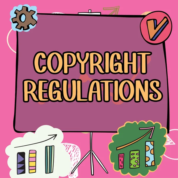 Bildunterschrift Vorstellung Der Urheberrechtsbestimmungen Des Konzeptfotogesetzes Das Die Ursprünglichen Werke — Stockfoto