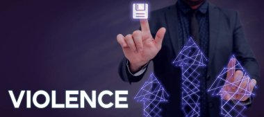 Şiddeti gösteren bir işaret, fiziksel güç kullanımı yaralanma, istismar, zarar verme ya da yok etme