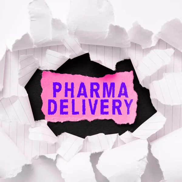 Text Showing Inspiration Pharma Delivery Word Written Getting Your Prescriptions — Stock Photo, Image