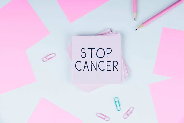 Conceptual Display Stop Cancer Business Idea Practice Taking Active Measures —  Fotos de Stock