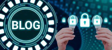 İlham Blog 'unu gösteren metin, İş Genel Görünümü Düzenli olarak güncellenmiş bir web sayfası Konuşma biçimi ile yazılmış