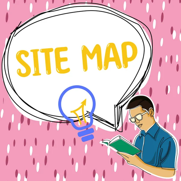 Conceptual display Site Map, Word Written on designed to help both users and search engines navigate the site