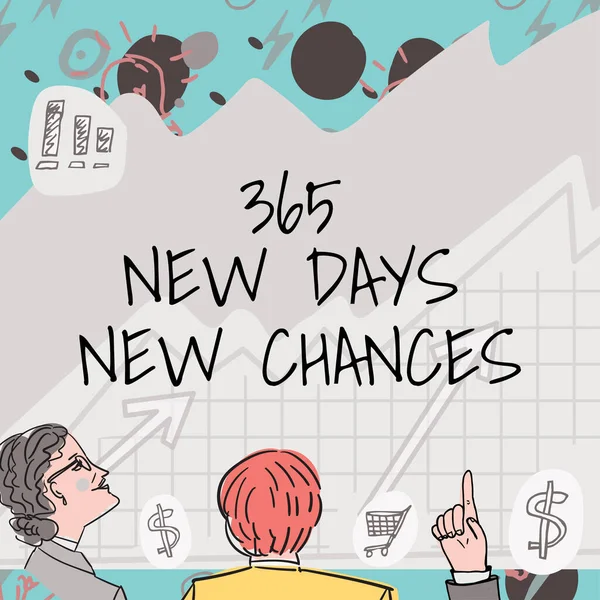 Text Caption Presenting 365 New Days New Chances Business Showcase — Zdjęcie stockowe