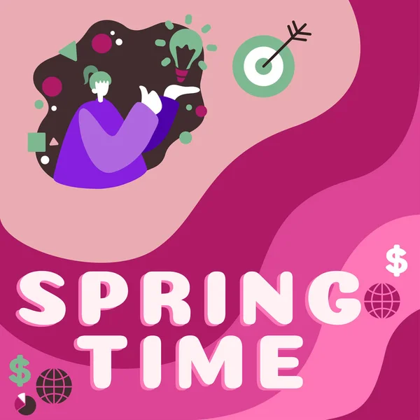 Text Zeigt Inspiration Spring Time Business Schaufenster Gemäßigte Jahreszeit Durch — Stockfoto