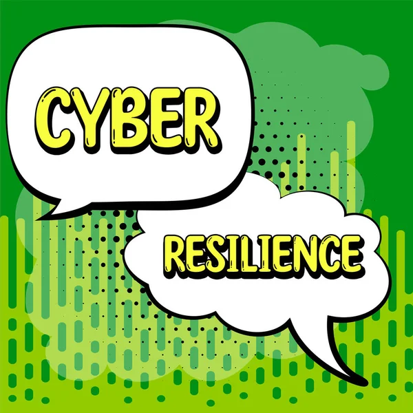 Skrivning Viser Tekst Cyber Resilience Business Overblik Måle Hvor Godt - Stock-foto