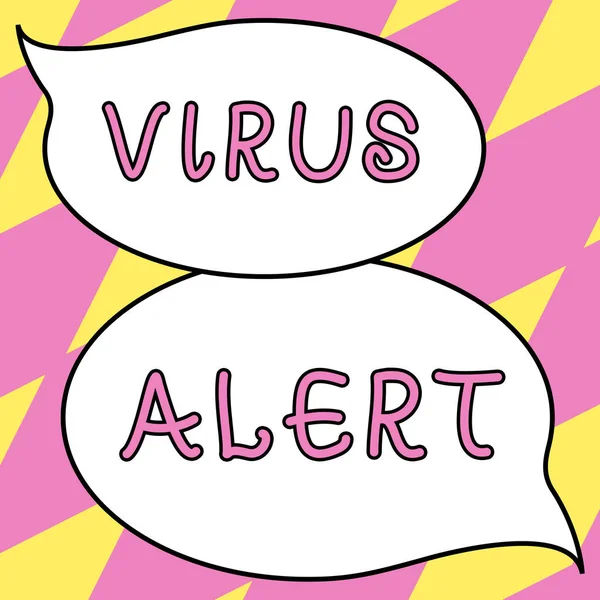 Εγγραφή Εμφάνισης Κειμένου Virus Alert Επιχειρηματική Επισκόπηση Προειδοποίηση Μήνυμα Για — Φωτογραφία Αρχείου
