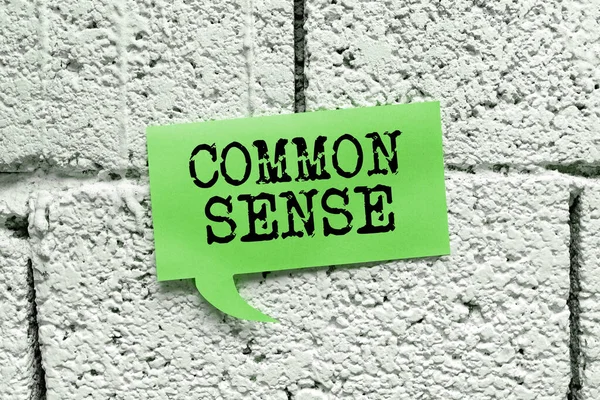 Writing Displaying Text Common Sense Word Written Having Good Sense — Foto de Stock