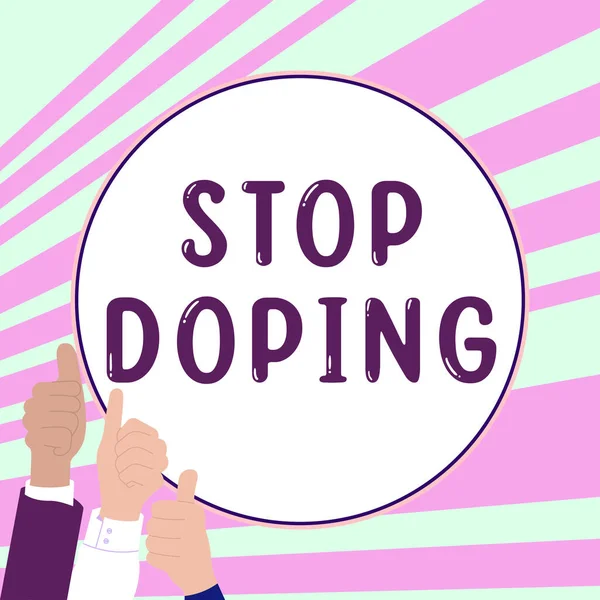 Writing Displaying Text Stop Doping Word Written Use Use Banned — Zdjęcie stockowe