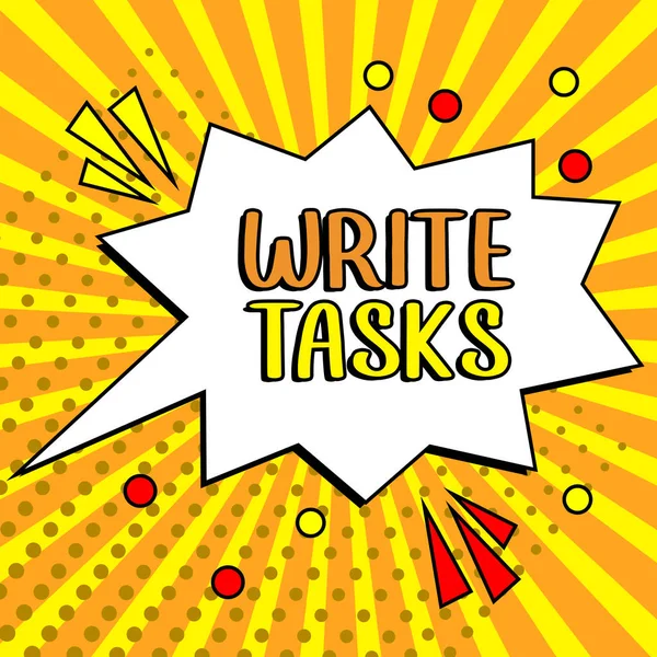 Writing Displaying Text Write Tasks Internet Concept Assigned Piece Work — 스톡 사진