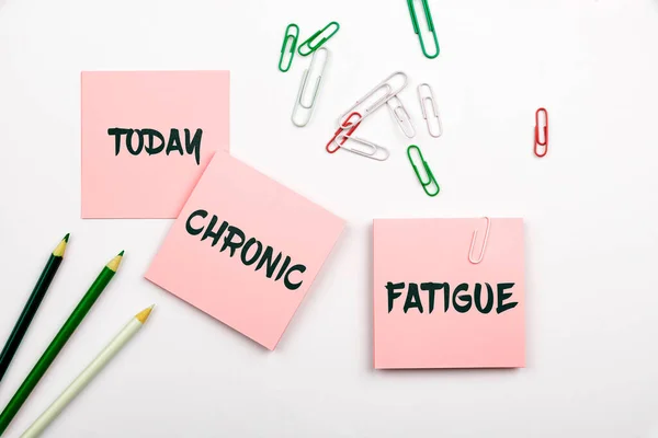 Text Sign Showing Chronic Fatigue Business Overview Disease Condition Lasts — Stock Photo, Image
