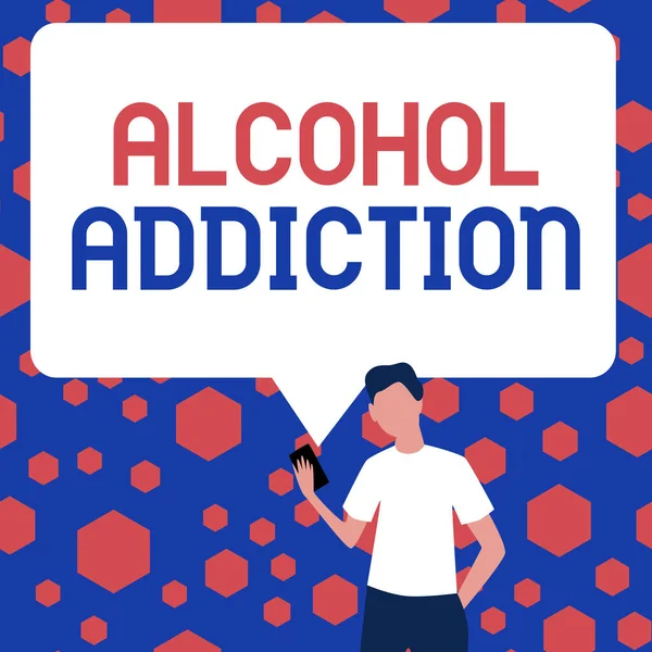 Writing Displaying Text Alcohol Addiction Word Characterized Frequent Excessive Consumption — Foto Stock