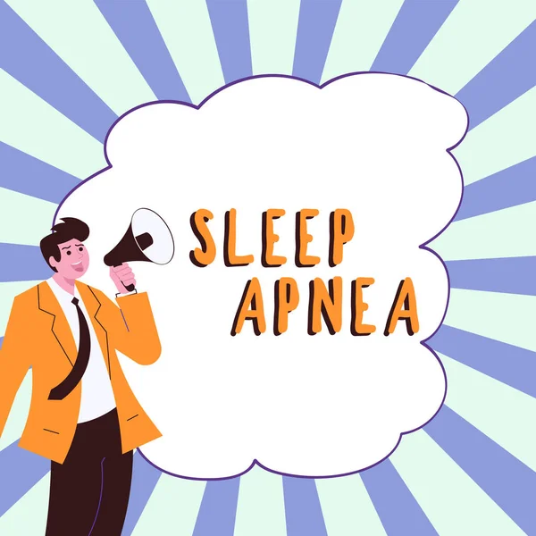 Conceptual Display Sleep Apnea Conceptual Photo Temporary Stoppage Breathing Sleep — Foto Stock