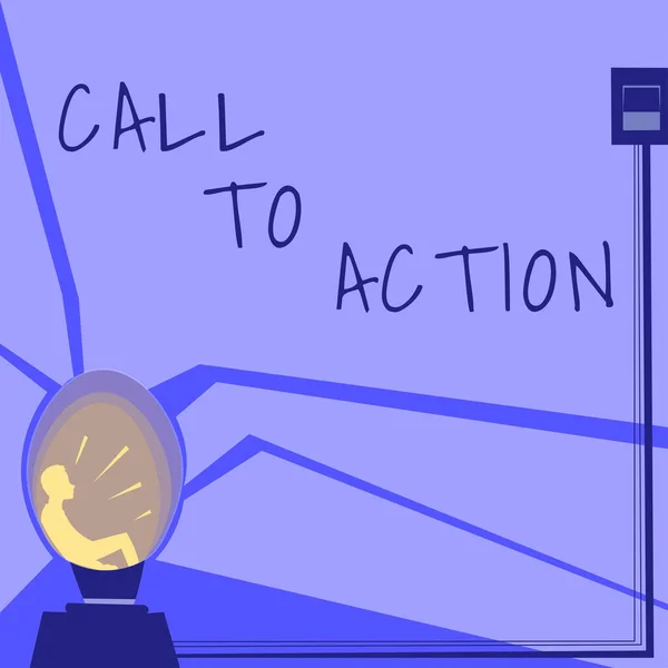 Conceptuele Bijschrift Call Action Internet Concept Besluitvorming Aanmoedigen Succesvolle Strategie — Stockfoto