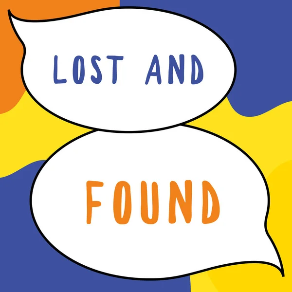 Conceptual caption Lost And Found, Internet Concept Place where you can find forgotten things Search service