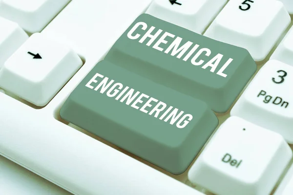 Text showing inspiration Chemical Engineering, Word for developing things dealing with the industrial application of chemistry