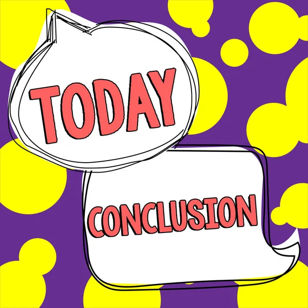 Sign Displaying Conclusion Business Concept Results Analysis Final Decision End — Foto de Stock