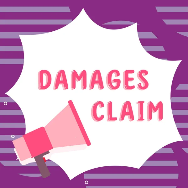 Conceptual Caption Damages Claim Word Demand Compensation Litigate Insurance File — Stock Fotó