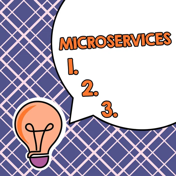 Microservices Yazılım Geliştirme Teknikleri Sözcüğü Tek Fonksiyon Modülü Gösteren Işaret — Stok fotoğraf