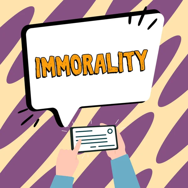 Exibição Conceitual Imoralidade Foto Conceitual Estado Qualidade Ser Imoral Maldade — Fotografia de Stock