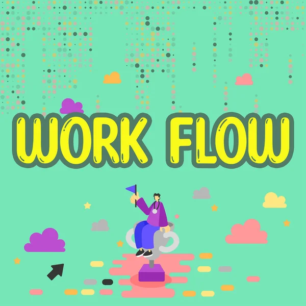 Подпись Концепции Work Flow Business Overview Continuity Certain Task Office — стоковое фото
