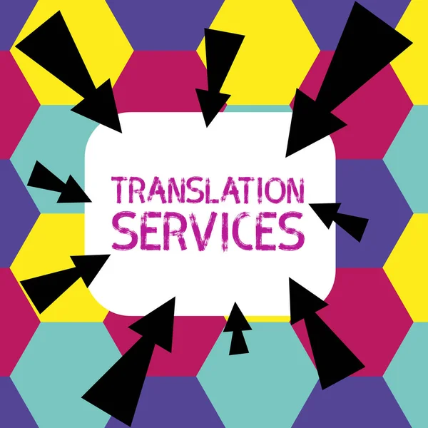 Text showing inspiration Translation Services, Business approach organization that provide people to translate speech