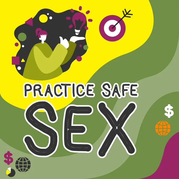 概念展示安全的性行为 商业概念交流 其中采取措施避免性接触疾病 — 图库照片