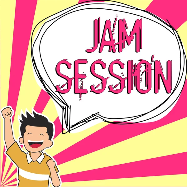 Psaní Textu Jam Session Word Written Impromptu Performance Skupiny Hudebníků — Stock fotografie