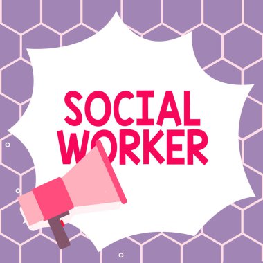 Conceptual caption Social Worker, Concept meaning assistance from state people with inadequate or no income