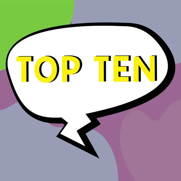 Conceptual Display Top Ten Concept Meaning Ten Most Popular Songs — Fotografia de Stock