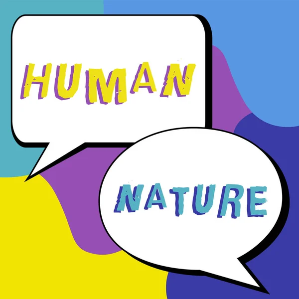 Text Sign Showing Human Nature Concept Meaning Psychological Characteristics Feelings — Foto Stock