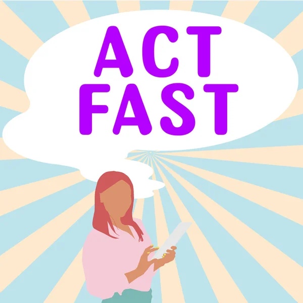 Текст Показывающий Вдохновение Act Fast Word Written Voluntarily Move Highest — стоковое фото