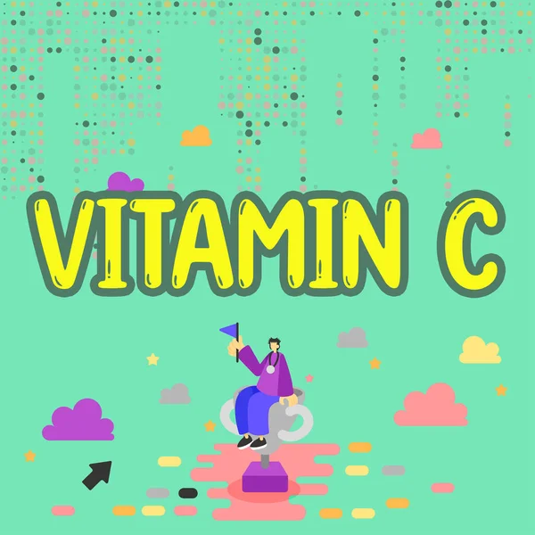 Conceptual Caption Vitamin Business Idea Promotes Healing Helps Body Absorb — Stok fotoğraf