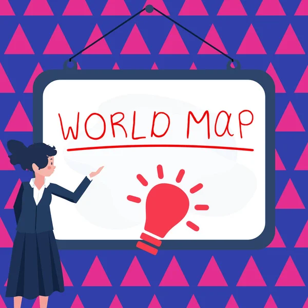 Handwriting Text World Map Business Overview Diagrammatic Representation Surface Earth — 스톡 사진