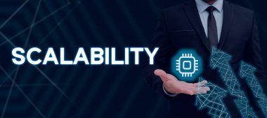 İlham Ölçeklenebilirliğini gösteren metin, talep üzerine kolayca genişletilebilen veya yükseltilebilen kavramsal fotoğraf