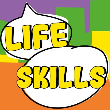 El yazısı hayat becerileri, iş konsepti her gün gerekli ya da istenilen tam katılım