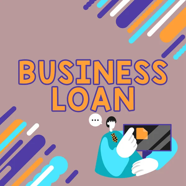 Segnale Testo Che Mostra Business Loan Internet Concept Credito Ipotecario — Foto Stock