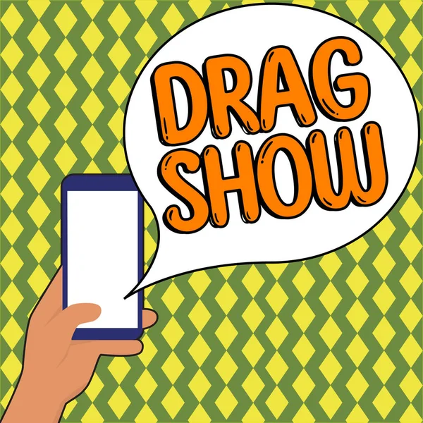 Написание Текста Drag Show Конкурс Бизнес Концепций Две Машины Пытаются — стоковое фото