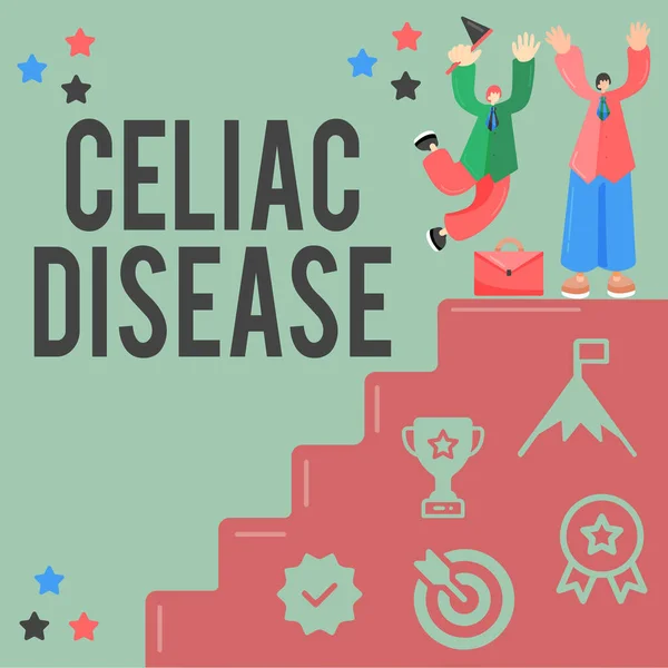 Writing Displaying Text Celiac Disease Word Small Intestine Hypersensitive Gluten —  Fotos de Stock
