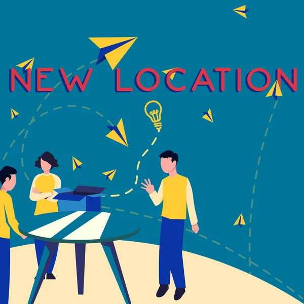 Conceptual Caption New Location Business Concept Get Located New Place — Stockfoto