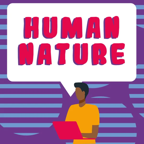 Text Showing Inspiration Human Nature Business Showcase Psychological Characteristics Feelings — Foto Stock
