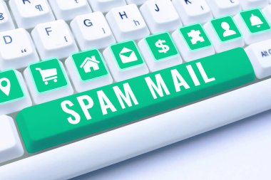 Conceptual caption Spam Mail, Conceptual photo Intrusive advertising Inappropriate messages sent on the Internet