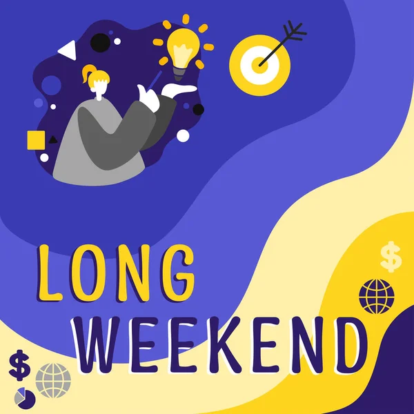 Conceptual Display Long Weekend Business Concept Prolonged Vacation Holiday Season — Zdjęcie stockowe