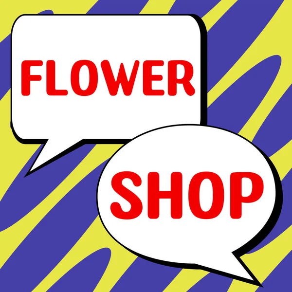 Text Showing Inspiration Flower Shop Word Cut Flowers Sold Decorations — Fotografia de Stock