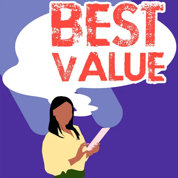 Handwriting Text Best Value Conceptual Photo Most Advantageous Combination Cost — Fotografia de Stock