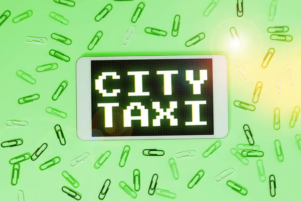Conceptual Display City Taxi Business Showcase Type Vehicle Hire Driver — Fotografia de Stock
