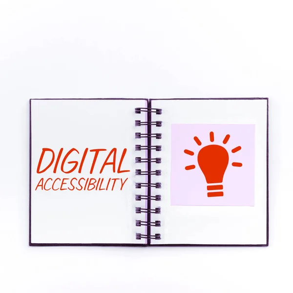 Hand Writing Sign Digital Accessibility Concept Που Σημαίνει Ηλεκτρονική Τεχνολογία — Φωτογραφία Αρχείου
