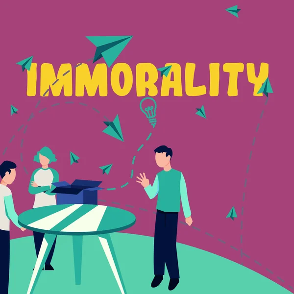 Inspiração Mostrando Sinal Imoralidade Conceito Significando Estado Qualidade Ser Imoral — Fotografia de Stock