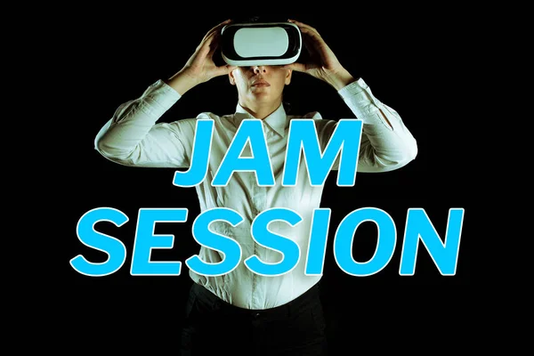 Conceptual Display Jam Session Business Overview Impromptu Performance Group Musicians — Fotografia de Stock