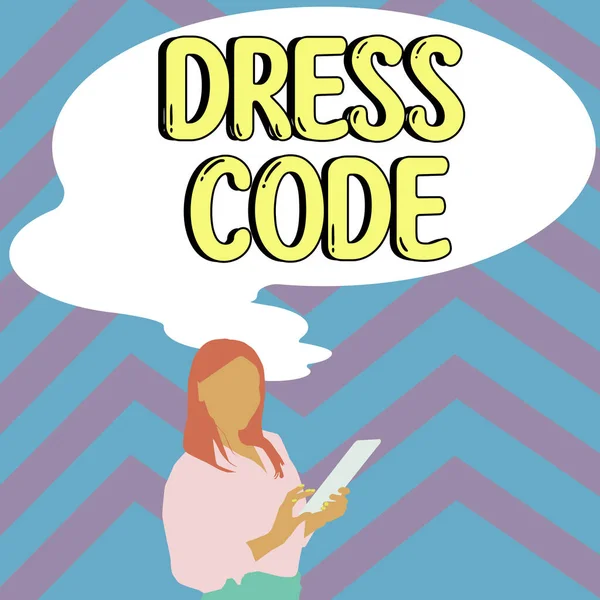 Testo Didascalia Che Presenta Dress Code Business Approccio Modo Accettato — Foto Stock