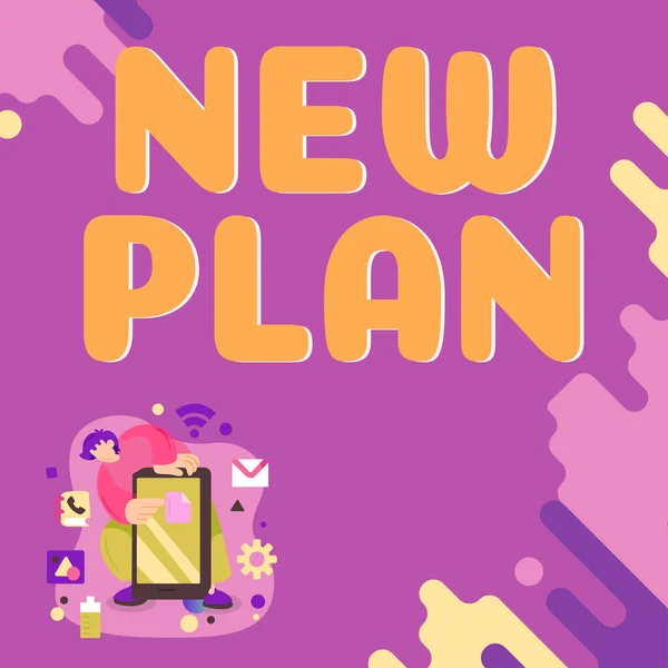Writing Displaying Text New Plan Business Overview Start Detailed Proposal — 스톡 사진